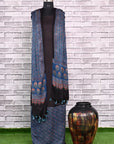 Indigo Floret Unstitched Modal Silk Ajrakh Print Suit