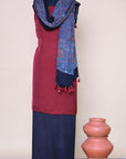 Indigo String Modal Silk Ajrakh Dupatta