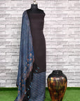 Indigo Floret Unstitched Modal Silk Ajrakh Print Suit