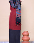 Modal Silk Ajrakh Hand Block Print Dupatta