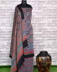 Indigo Madhagalo Unstitched Modal Silk Ajrakh Print Suit