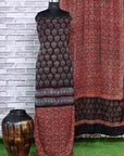 Taaj Kharey Unstitched Modal Silk Ajrakh Print Suit
