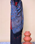 Indigo Modal Silk Ajrakh Print Dupatta