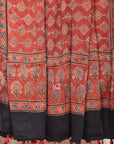 Diamond String on Red / Modal Silk | Ajrakh Dupatta - Handcrafted Home decor and Lifestyle Products