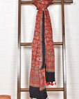 Diamond String on Red / Modal Silk | Ajrakh Dupatta - Handcrafted Home decor and Lifestyle Products