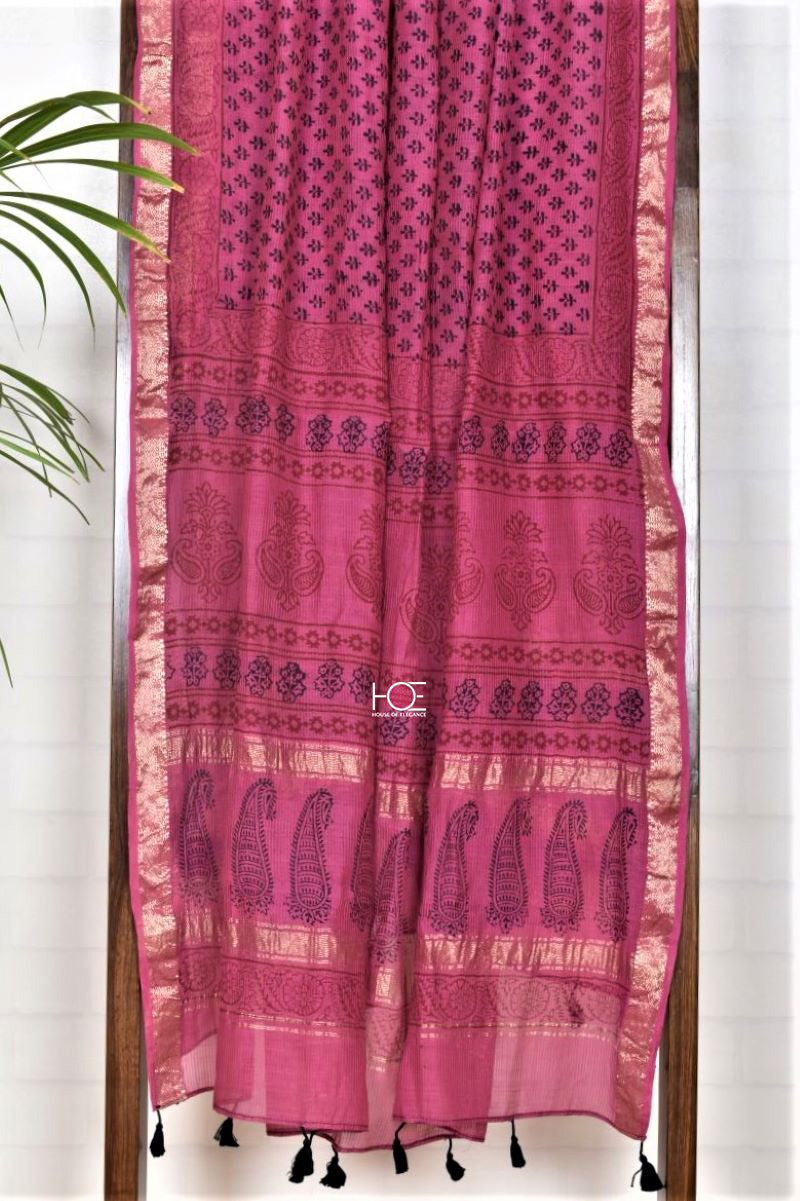 Fuschia Impression / SiCo | Maheshwari Bagh | 3 Pcs Suit - Handcrafted Home decor and Lifestyle Products