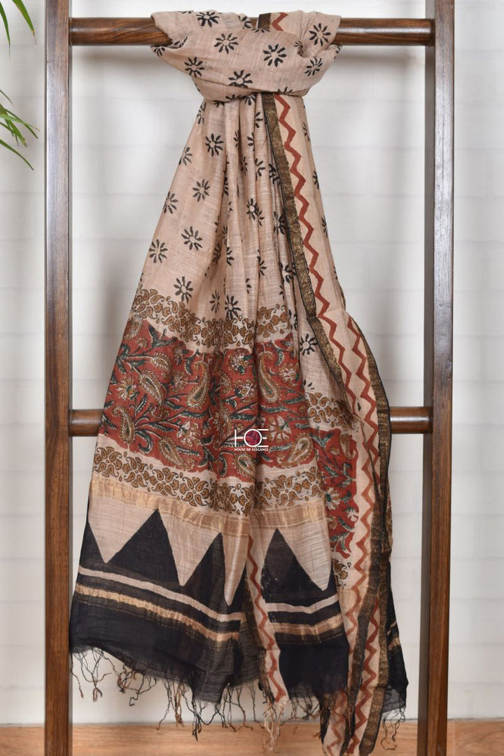 Maroon Earthy Paisley / SiCo | Maheshwari Bagru | 3 Pcs Suit - Handcrafted Home decor and Lifestyle Products