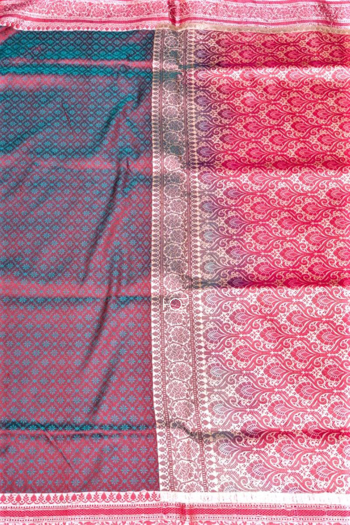 Persian Green Blush / Jamawar Tanchoi Silk | Banarasi Saree - Handcrafted Home decor and Lifestyle Products