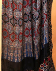 Ajrakh Silk Saree