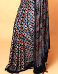 Ajrakh Modal Silk Saree