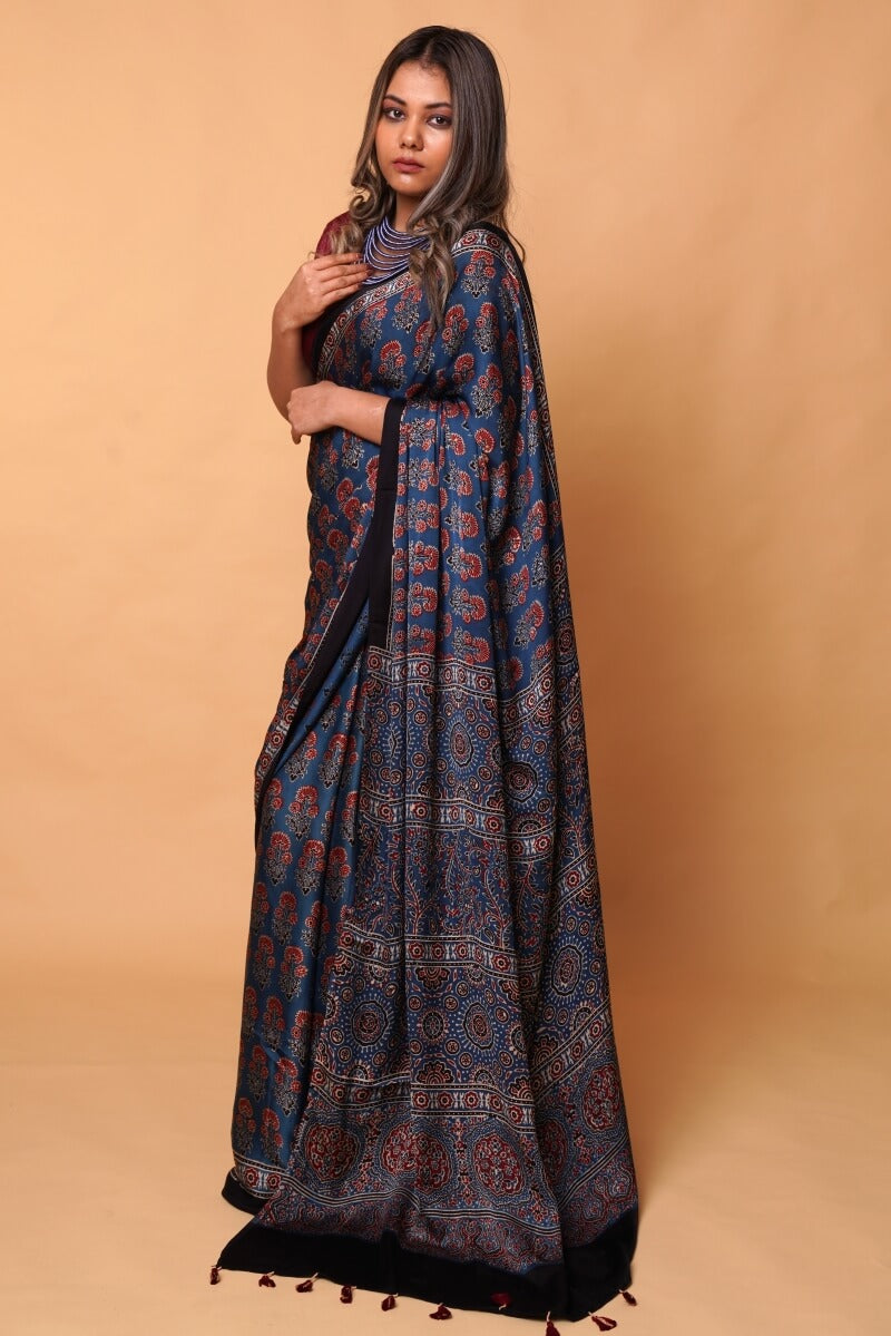 Blue Modal Silk Saree