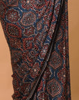 Indigo Modal Silk Ajrakh Saree