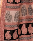 Black Chanderi Silk Bagh Print Saree by House Of Elegance