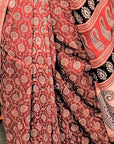 Maroon Chanderi Silk Bagh Print Saree by House Of Elegance