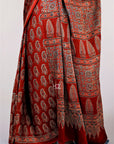 Red-Ajrakh-trending-Silk-saree