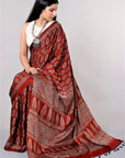 Ajrakh-print-saree-Kutch-work-saree