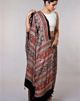 Red-Ajrakh-Modal-silk-Saree