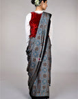 Indigo-Modal-silk-Ajrakh-saree