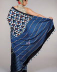 Blue-Ajrakh-traditional-silk-saree