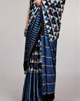 Blue-Ajrakh-trending-silk-saree