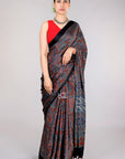 Indigo Modal silk Ajrakh Saree