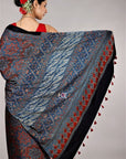 Indigo Ajrakh saree
