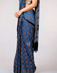 Ajrakh print saree