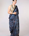 Blue Ajrakh Saree
