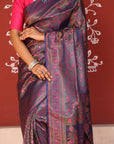 Blue Banarasi Silk Jamawar Tanchoi Saree