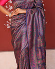 Blue Banarasi Pure Silk Saree