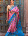 Pink Pochampally Ikat Silk Saree