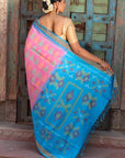 Pink Pochampally Ikat Silk Saree