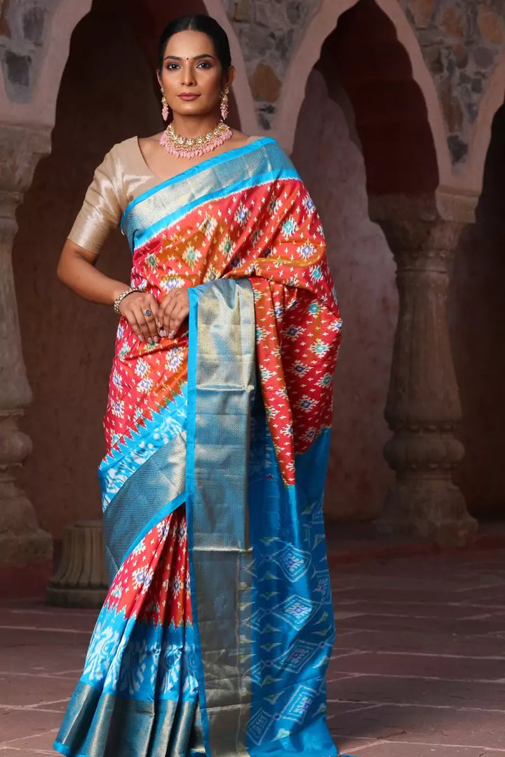 Handwoven Pochampally Ikat Pure Silk Saree