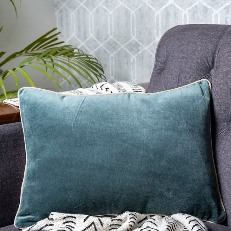 Teal deals velvet cushions