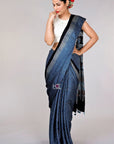 blue silk saree ajrakh sarees online