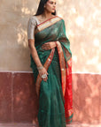 Green Maheshwari Silk Saree