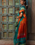Green Maheshwari Cotton Silk Saree