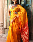 Yellow Maheshwari Saree