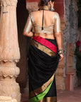 Black Maheshwari Saree