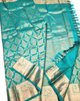 Blue Handloom Gold Zari Kanjivaram Saree