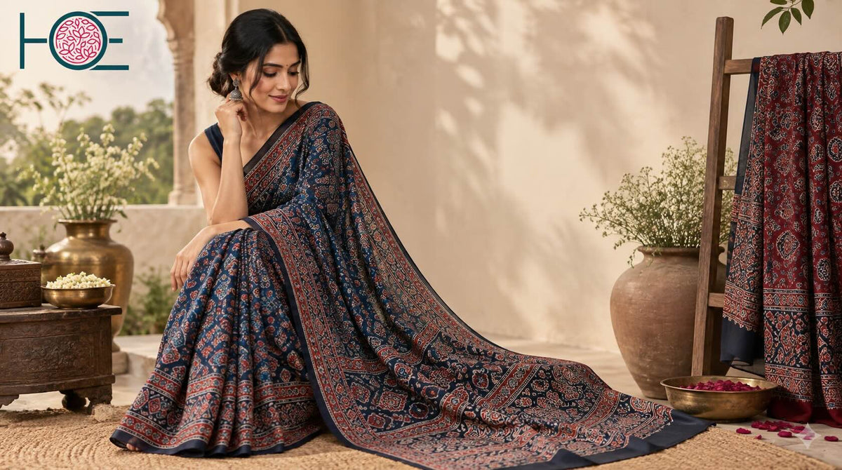Modal Silk Ajrakh Saree