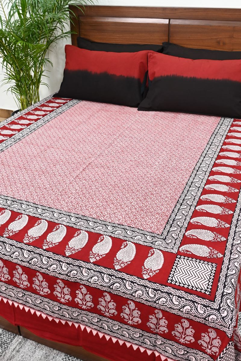 Bagh Hand Block print bedsheet With Pillow cover