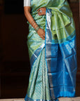 Icy Green Pure Zari Mulberry Silk Kanjivaram Saree