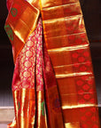 Sunset Magenta Pure Zari Mulberry Silk Kanjivaram Saree