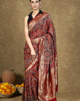 Dola Silk Ajrakh Saree