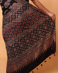 Black Beige Ajrakh Saree