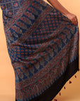 Indigo Starry Ajrakh Modal Silk Saree