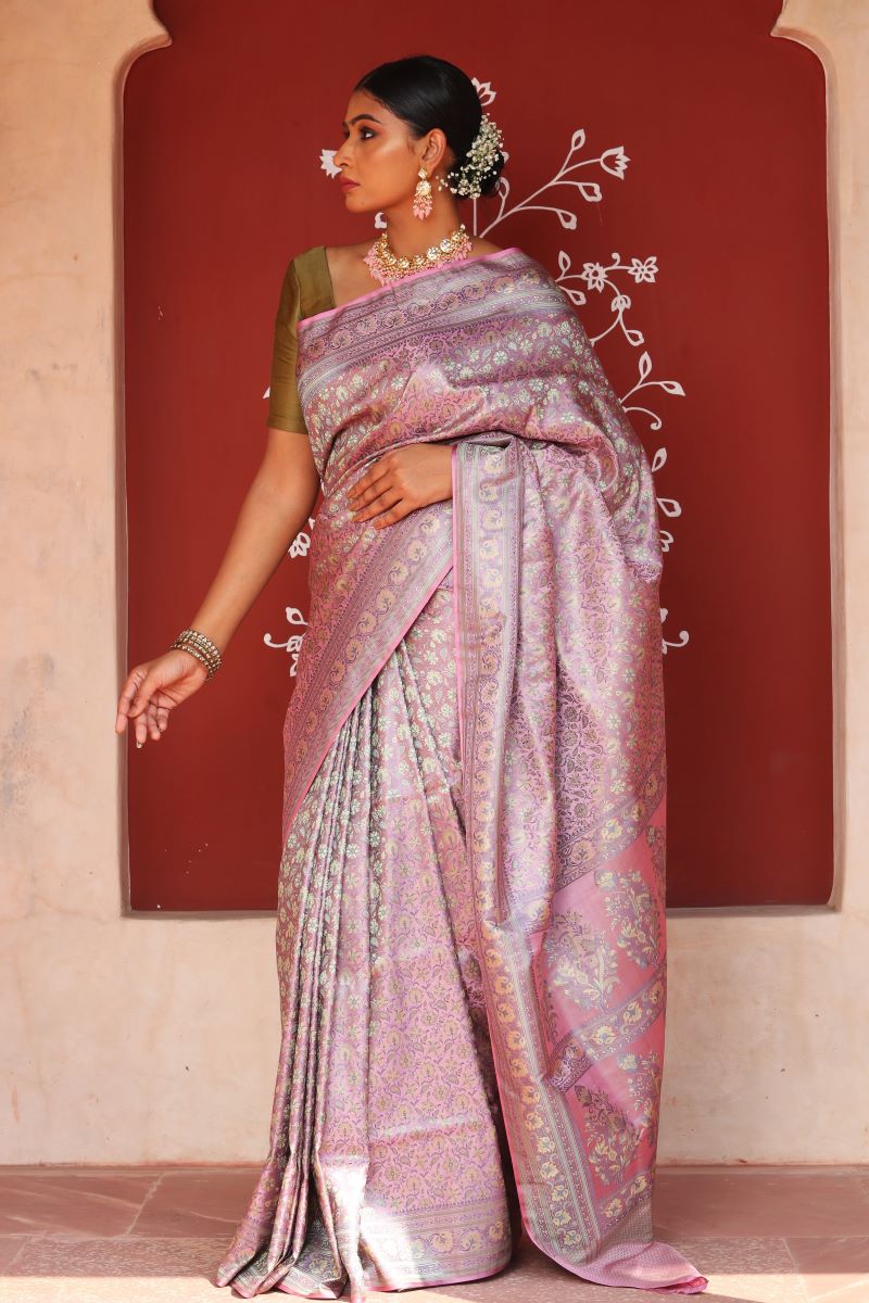 Banarasi Jamawar Tanchoi Silk Saree