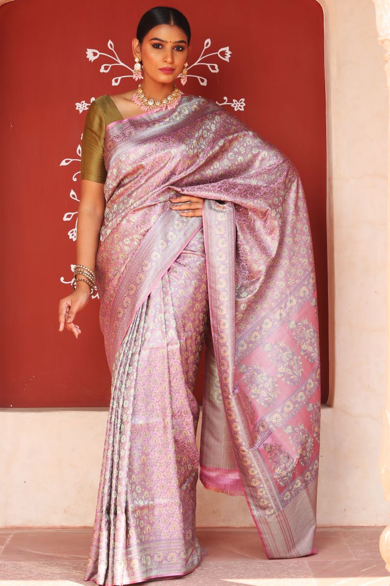 Jamawar Tanchoi Silk Saree