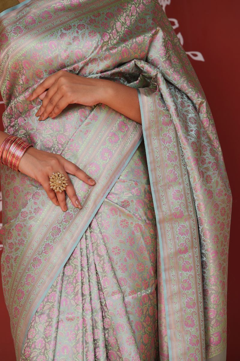 Banarasi Jamewar Tanchoi Silk Saree